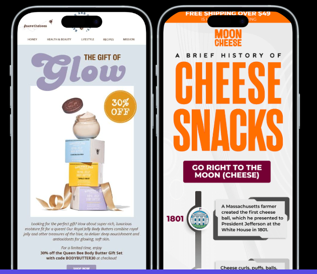 Email campaign mockups