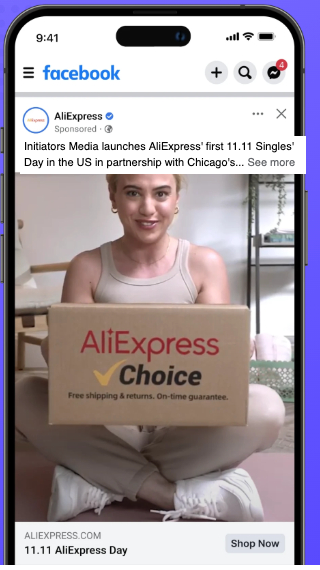 AliExpress Choice ad on Facebook